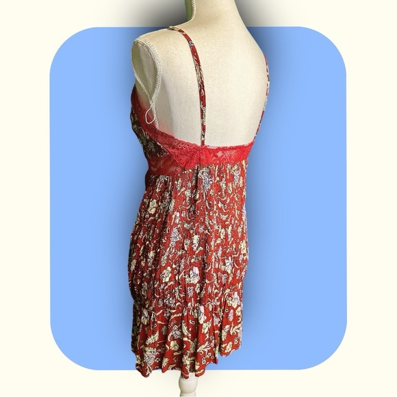 NWOT Free People Intimately ‘Last Night Mini Slip Dress’ in Red Size Small - Picture 10 of 16